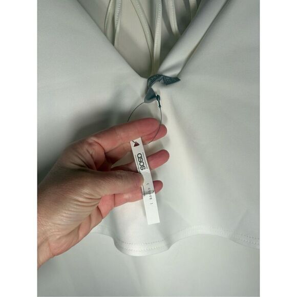 ASOS Curve Cape Plunge Midi Bodycon Dress white size 14 NWT - Picture 9 of 15